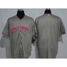 MLB Cincinnati Reds Blank Gray Road Stitched Majestic Cool Base Men Jersey