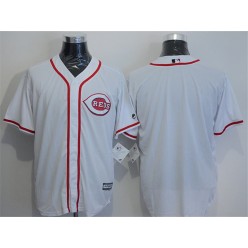 MLB Cincinnati Reds Blank White Home Stitched Majestic Cool Base Men Jersey