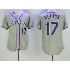 MLB Colorado Rockies 17 Todd Helton Gray 2016 Flexbase Majestic Baseball Men Jersey