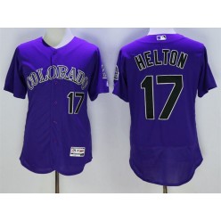 MLB Colorado Rockies 17 Todd Helton Purple 2016 Flexbase Majestic Baseball Men Jersey