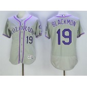 MLB Colorado Rockies 19 Charlie Blackmon Gray 2016 Flexbase Majestic Baseball Men Jersey