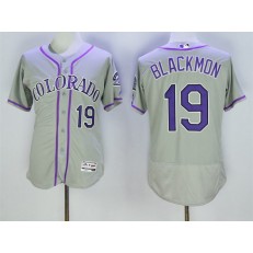 MLB Colorado Rockies 19 Charlie Blackmon Gray 2016 Flexbase Majestic Baseball Men Jersey