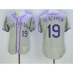 MLB Colorado Rockies 19 Charlie Blackmon Gray 2016 Flexbase Majestic Baseball Men Jersey