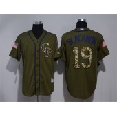 MLB Colorado Rockies 19 Charlie Blackmon Green Salute to Service Stitched Men Jersey