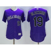 MLB Colorado Rockies 19 Charlie Blackmon Purple 2016 Flexbase Majestic Baseball Men Jersey