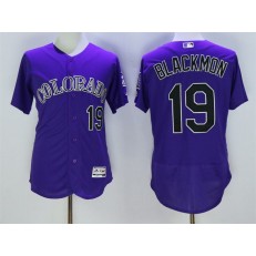 MLB Colorado Rockies 19 Charlie Blackmon Purple 2016 Flexbase Majestic Baseball Men Jersey