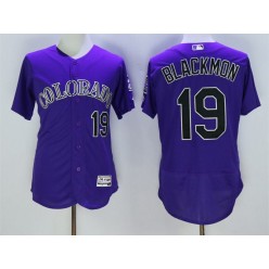 MLB Colorado Rockies 19 Charlie Blackmon Purple 2016 Flexbase Majestic Baseball Men Jersey