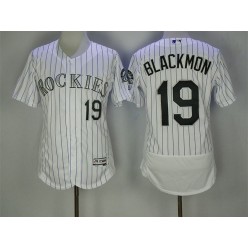 MLB Colorado Rockies 19 Charlie Blackmon Retired White 2016 Flexbase Majestic Baseball Men Jersey