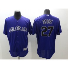 MLB Colorado Rockies 27 Trevor Story Purple 2016 Flexbase Majestic Baseball Men Jersey