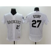 MLB Colorado Rockies 27 Trevor Story Retired White 2016 Flexbase Majestic Baseball Men Jersey