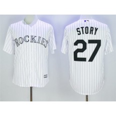 MLB Colorado Rockies 27 Trevor Story White New Cool Base Stitched Men Jersey