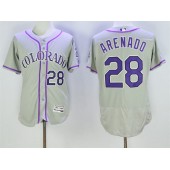 MLB Colorado Rockies 28 Nolan Arenado Gray 2016 Flexbase Majestic Baseball Men Jersey