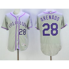 MLB Colorado Rockies 28 Nolan Arenado Gray 2016 Flexbase Majestic Baseball Men Jersey