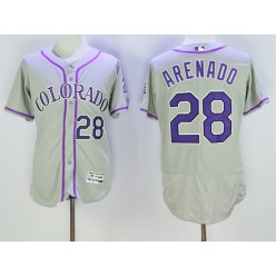 MLB Colorado Rockies 28 Nolan Arenado Gray 2016 Flexbase Majestic Baseball Men Jersey