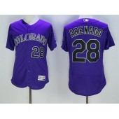 MLB Colorado Rockies 28 Nolan Arenado Purple 2016 Flexbase Majestic Baseball Men Jersey