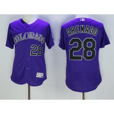 MLB Colorado Rockies 28 Nolan Arenado Purple 2016 Flexbase Majestic Baseball Men Jersey