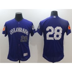 MLB Colorado Rockies 28 Nolan Arenado Purple 2017 Spring Training Flexbase Collection Baseball Men Jersey