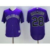 MLB Colorado Rockies 28 Nolan Arenado Purple New Cool Base Stitched Men Jersey