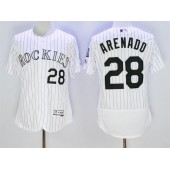 MLB Colorado Rockies 28 Nolan Arenado Retired White 2016 Flexbase Majestic Baseball Men Jersey