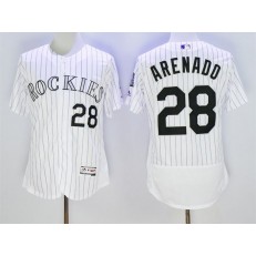 MLB Colorado Rockies 28 Nolan Arenado Retired White 2016 Flexbase Majestic Baseball Men Jersey