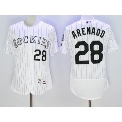 MLB Colorado Rockies 28 Nolan Arenado Retired White 2016 Flexbase Majestic Baseball Men Jersey