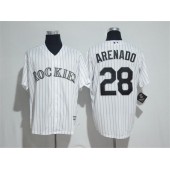 MLB Colorado Rockies 28 Nolan Arenado White New Cool Base Stitched Men Jersey