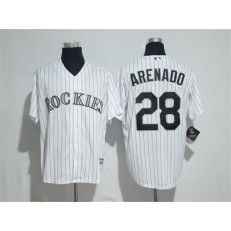 MLB Colorado Rockies 28 Nolan Arenado White New Cool Base Stitched Men Jersey