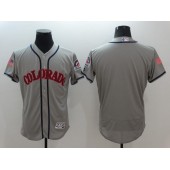 MLB Colorado Rockies Blank Gray Fashion Stars & Stripes 2016 Flexbase Independence Day Men Jersey