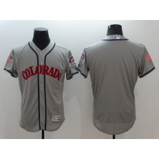 MLB Colorado Rockies Blank Gray Fashion Stars & Stripes 2016 Flexbase Independence Day Men Jersey