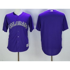 MLB Colorado Rockies Blank Purple New Cool Base Stitched Men Jersey