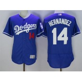 MLB Los Angeles Dodgers 14 Enrique Hernandez Blue 2016 Flexbase Majestic Baseball Men Jersey