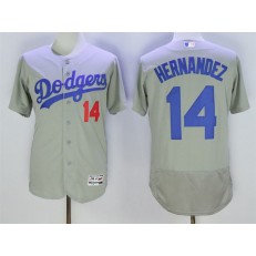 MLB Los Angeles Dodgers 14 Enrique Hernandez Gray 2016 Flexbase Majestic Baseball Men Jersey