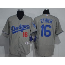 MLB Los Angeles Dodgers 16 Andre Ethier Gray 2016 Flexbase Majestic Baseball Men Jersey