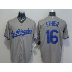 MLB Los Angeles Dodgers 16 Andre Ethier Gray Road Stitched Majestic Cool Base Men Jersey