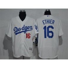 MLB Los Angeles Dodgers 16 Andre Ethier White Home 2016 Flexbase Majestic Baseball Men Jersey