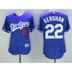 MLB Los Angeles Dodgers 22 Clayton Kershaw Blue 2016 Flexbase Majestic Baseball Men Jersey