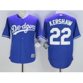 MLB Los Angeles Dodgers 22 Clayton Kershaw Blue New Cool Base Stitched Men Jersey