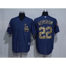 MLB Los Angeles Dodgers 22 Clayton Kershaw Denim Blue Salute to Service Stitched Men Jersey