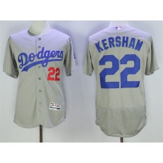 MLB Los Angeles Dodgers 22 Clayton Kershaw Gray 2016 Flexbase Majestic Baseball Men Jersey