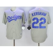 MLB Los Angeles Dodgers 22 Clayton Kershaw Gray New Cool Base Stitched Men Jersey