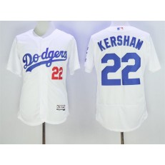 MLB Los Angeles Dodgers 22 Clayton Kershaw White 2016 Flexbase Majestic Baseball Men Jersey