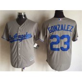 MLB Los Angeles Dodgers 23 Adrian Gonzalez Away Gray 2015 Cool Base Men Jersey