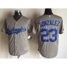 MLB Los Angeles Dodgers 23 Adrian Gonzalez Away Gray 2015 Cool Base Men Jersey