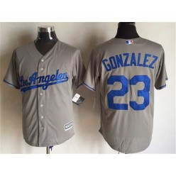 MLB Los Angeles Dodgers 23 Adrian Gonzalez Away Gray 2015 Cool Base Men Jersey