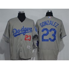 MLB Los Angeles Dodgers 23 Adrian Gonzalez Gray 2016 Flexbase Majestic Baseball Men Jersey