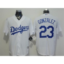 MLB Los Angeles Dodgers 23 Adrian Gonzalez White Cool Base Stitched Men Jersey