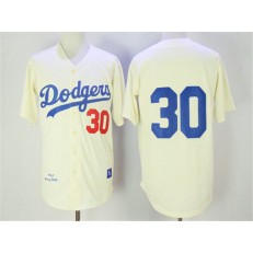 MLB Los Angeles Dodgers 30 Maury Wills 1962 Cream Throwback Men Jersey