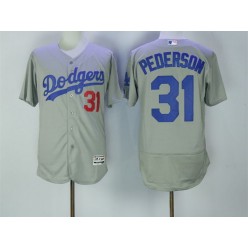 MLB Los Angeles Dodgers 31 Mike Piazza Gray 2016 Flexbase Majestic Baseball Men Jersey