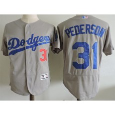 MLB Los Angeles Dodgers 31 Mike Piazza Gray Road 2016 Flexbase Majestic Baseball Men Jersey