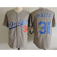 MLB Los Angeles Dodgers 31 Mike Piazza Retired Gray Collection Player Men Jersey